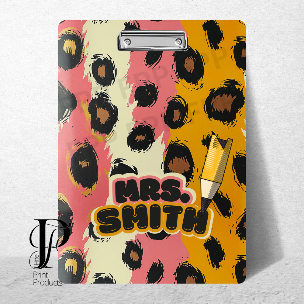 Animal Print Custom Clipboard with your name